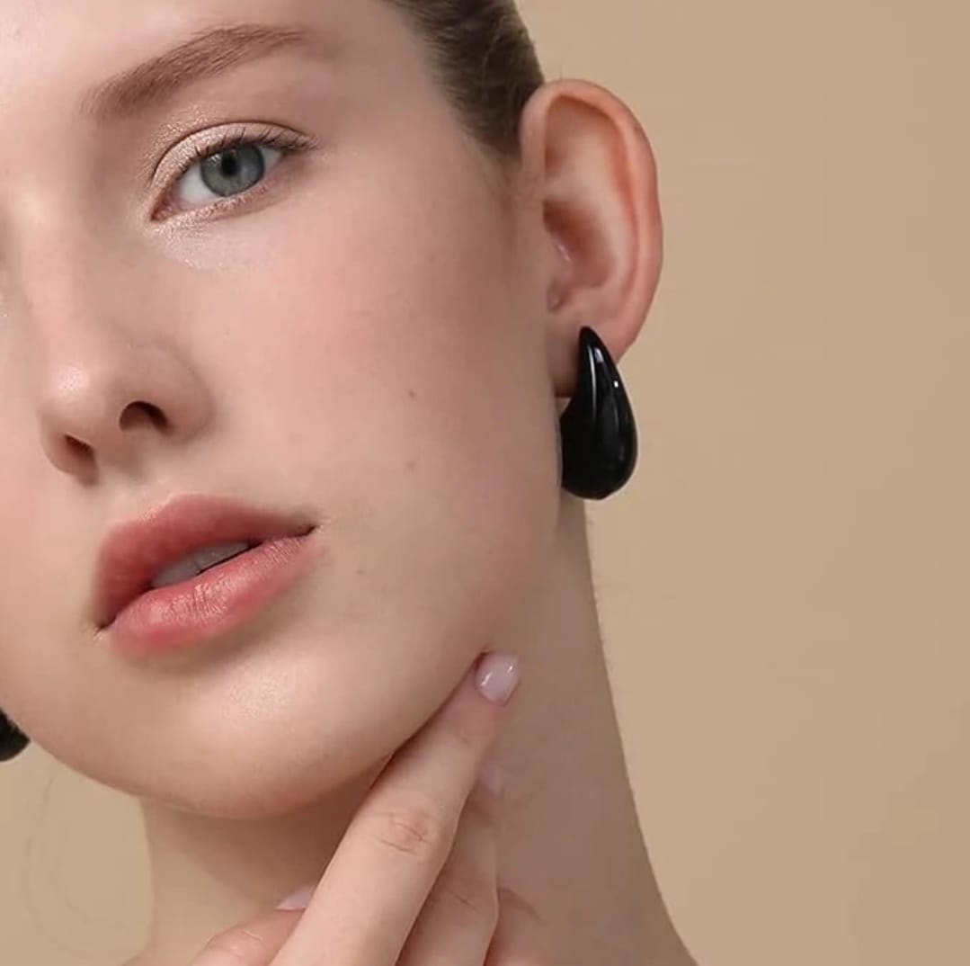 Teardrop Earrings for Women Black