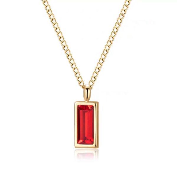 Red Zirconia Pendant Necklace - Image 2